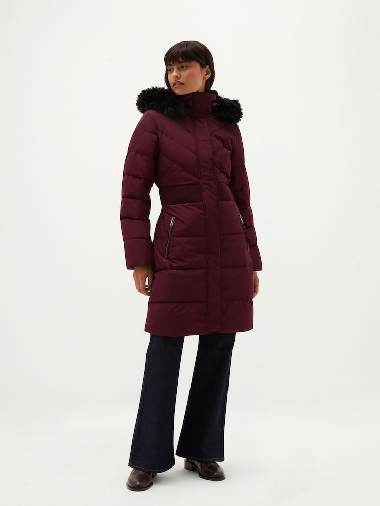 Hobbs Purple Petite Bianca Water Resistant Puffer Coat - Image 1 of 6 Hobbs Purple Petite Bianca Water Resistant Puffer Coat - Image 1 of 6