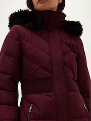 Hobbs Purple Petite Bianca Water Resistant Puffer Coat - Image 3 of 6