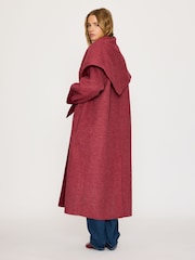 Anthropologie מעיל מתערובת צמר בדוגמת פפיטה עם צעיף - תמונה 4 מתוך 5