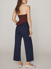 Anthropologie Blue Maeve The Colette Knit Crop Wide-Leg Trousers - Image 2 of 4