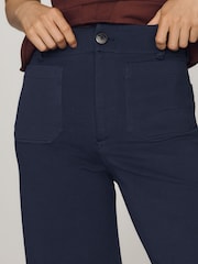 Anthropologie Blue Maeve The Colette Knit Crop Wide-Leg Trousers - Image 4 of 4