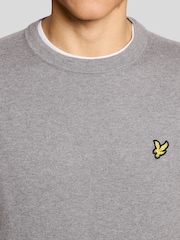 Lyle & Scott Grey Cotton Merino Crew Neck Jumper - Image 3 of 5