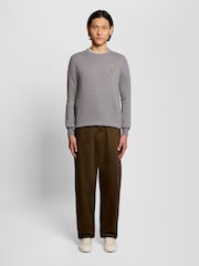 Lyle & Scott Grey Cotton Merino Crew Neck Jumper - Image 4 of 5