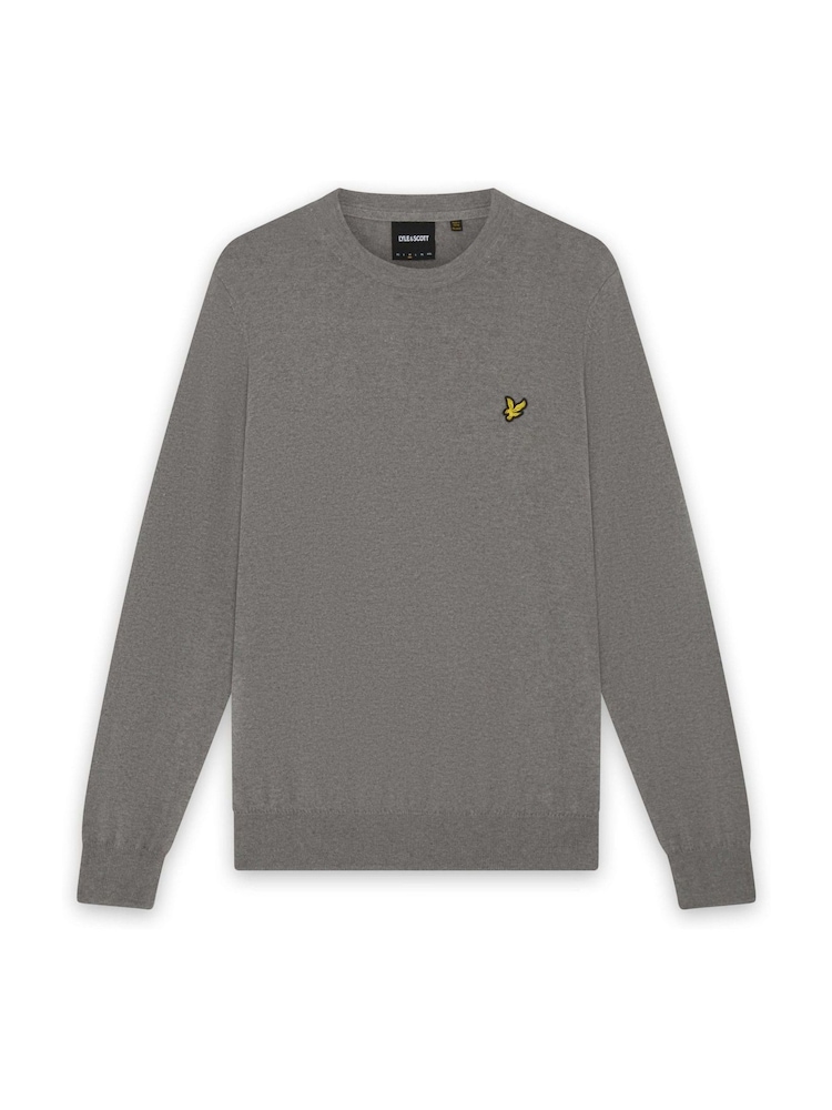 Lyle & Scott Grey Cotton Merino Crew Neck Jumper - Image 5 of 5