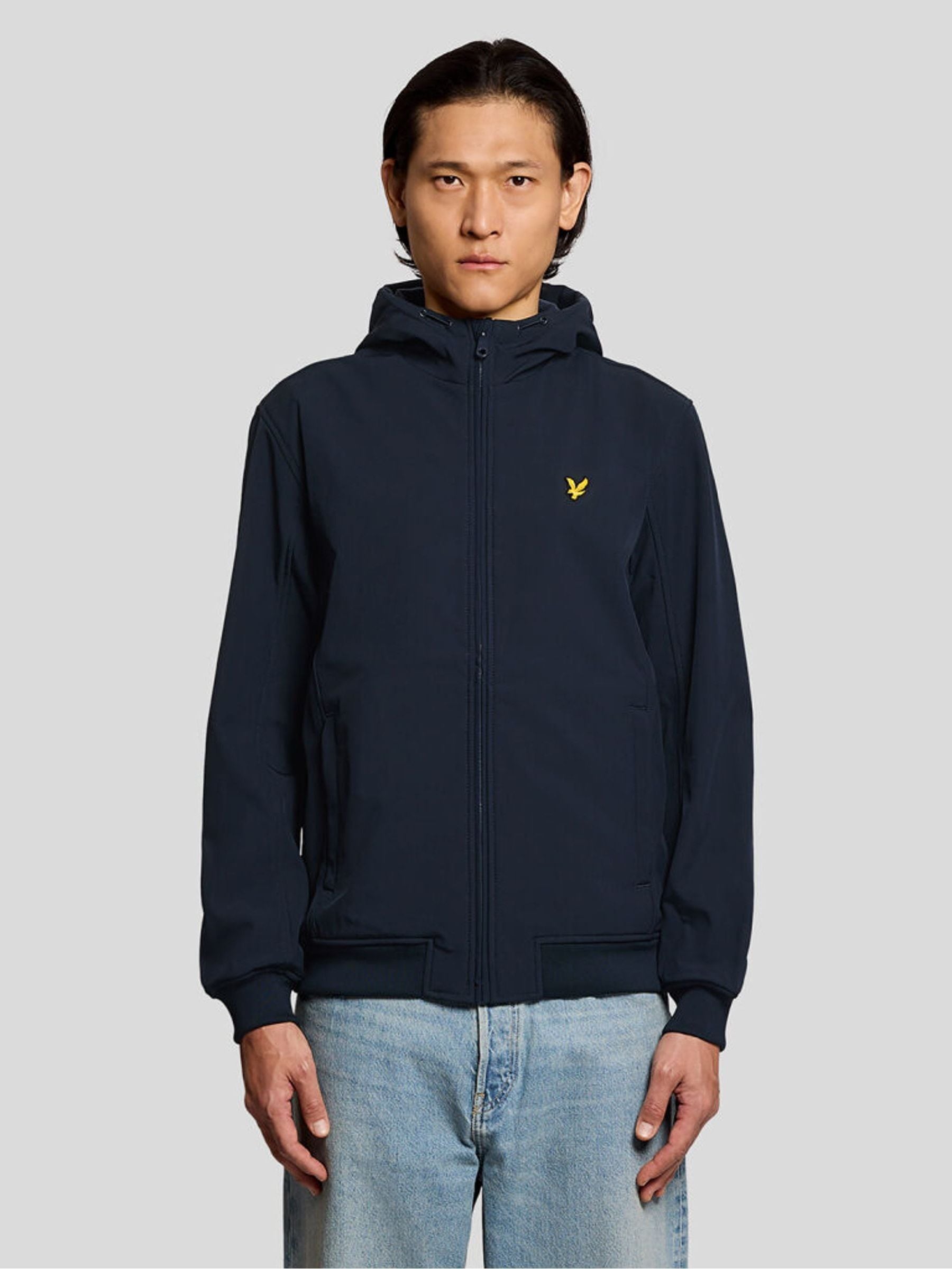Lyle and Scott Men's Navy Fleece Lined Softshell Jacket - Water Resistant - Lightweight - Full Zip - Adjustable Hood - Size XXL - Image 4