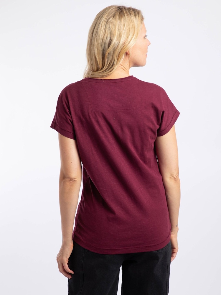 红色 - Weird Fish Wildflowers Front Print Cotton Graphic T-Shirt - 4的图像2｝