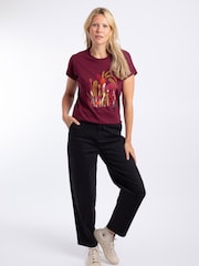 红色 - Weird Fish Wildflowers Front Print Cotton Graphic T-Shirt - 4的图像3｝