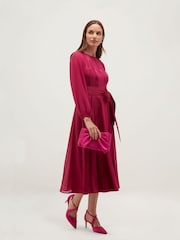 Hobbs Pink Maisey Bow Clutch Bag - Image 2 of 4