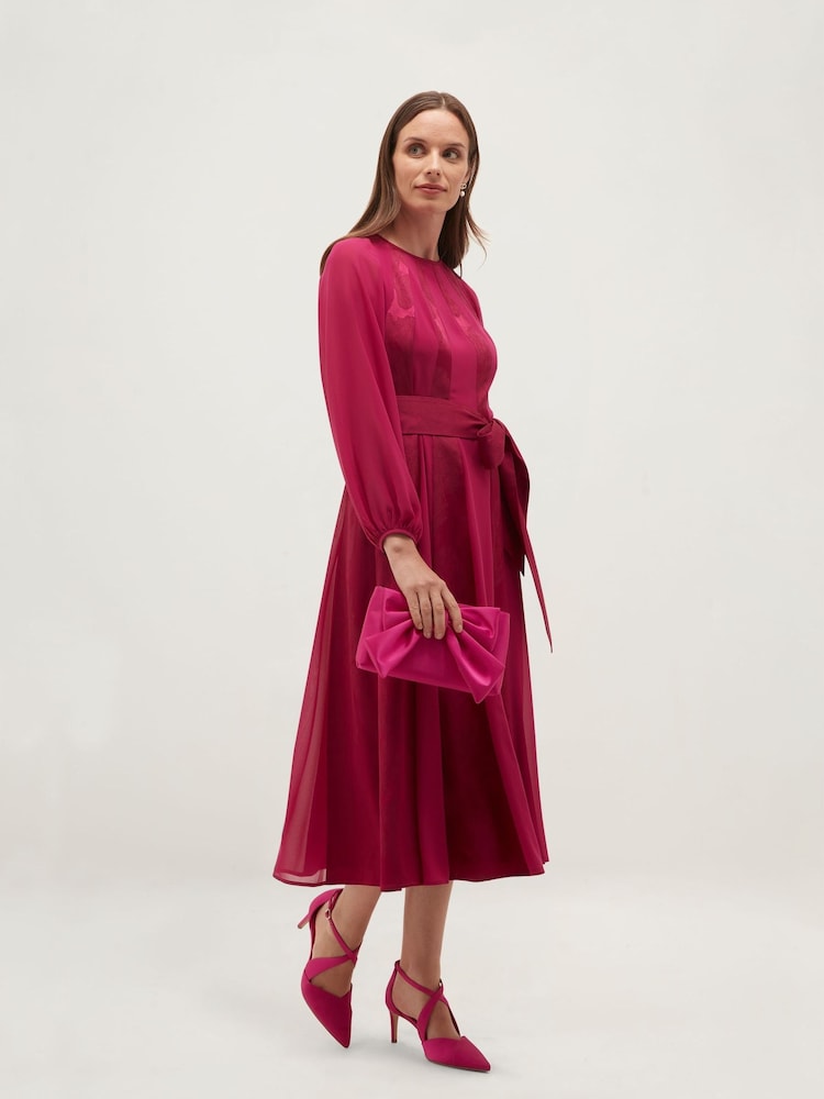 Hobbs Pink Maisey Bow Clutch Bag - Image 2 of 4 Hobbs Pink Maisey Bow Clutch Bag - Image 2 of 4
