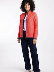 Weird Fish Red Ariana Full Zip Grid Fleece - Image 2 of 7