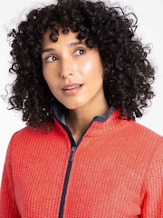 Weird Fish Red Ariana Full Zip Grid Fleece - Image 4 of 7