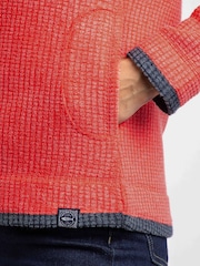 Weird Fish Red Ariana Full Zip Grid Fleece - Image 5 of 7