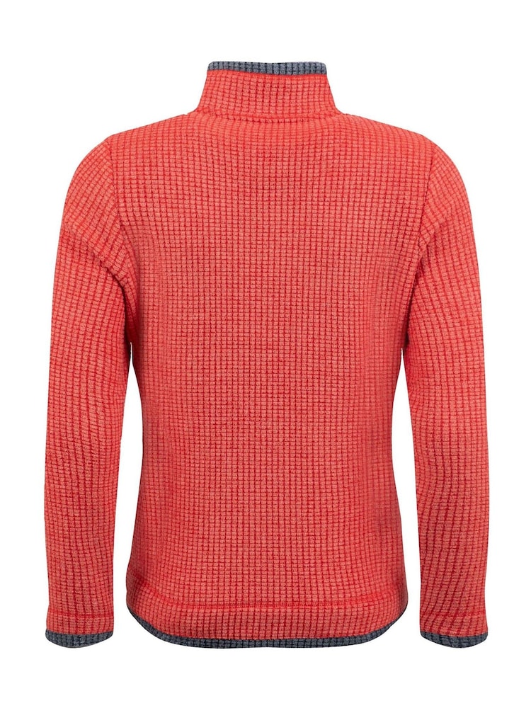 Weird Fish Red Ariana Full Zip Grid Fleece - Image 7 of 7 Weird Fish Red Ariana Full Zip Grid Fleece - Image 7 of 7