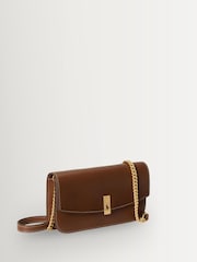 Polo Ralph Lauren Brown ID Leather Wallet on a Chain Cross-Body Bag - Image 1 of 5