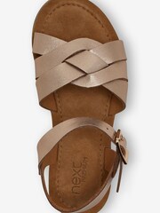 Rose Gold Standard Fit (F) Premium Woven Leather Sandals - Image 4 of 4
