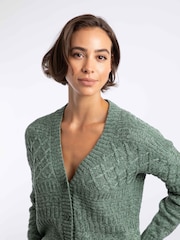 Weird Fish Green Amiens Mixed Stitch Cardigan - Image 3 of 7
