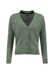 Weird Fish Green Amiens Mixed Stitch Cardigan - Image 6 of 7