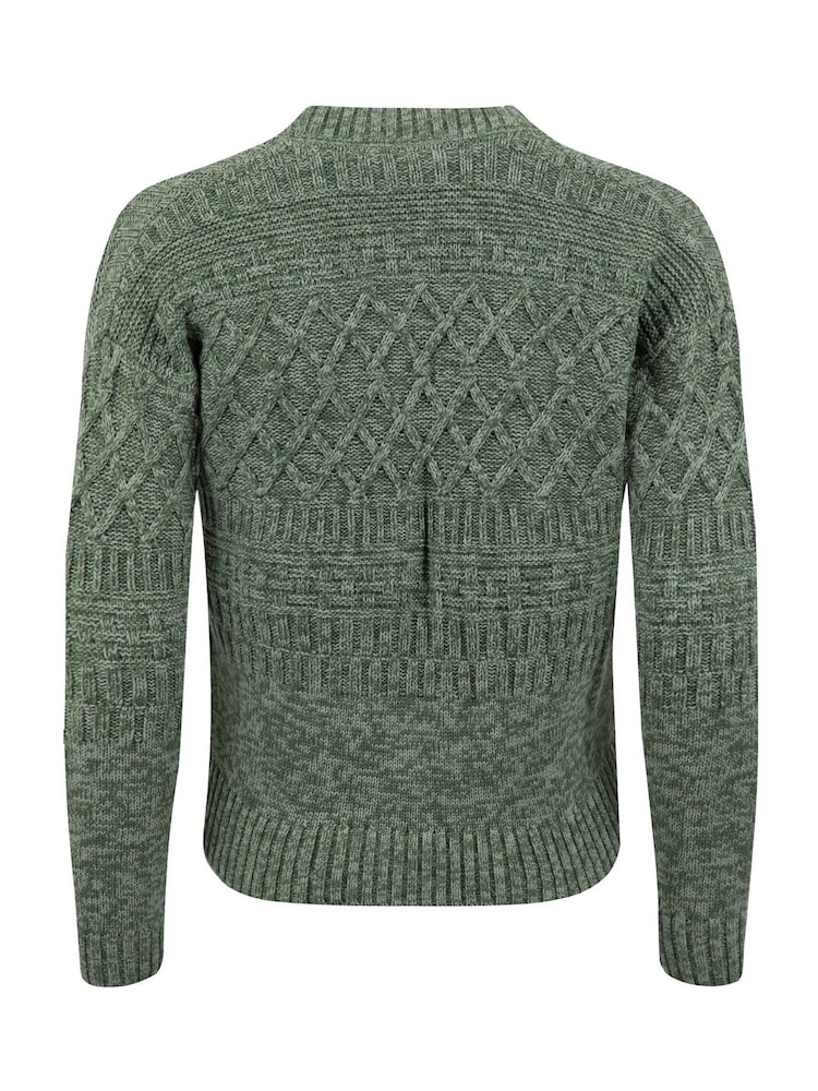 Weird Fish Green Amiens Mixed Stitch Cardigan - Image 7 of 7 Weird Fish Green Amiens Mixed Stitch Cardigan - Image 7 of 7