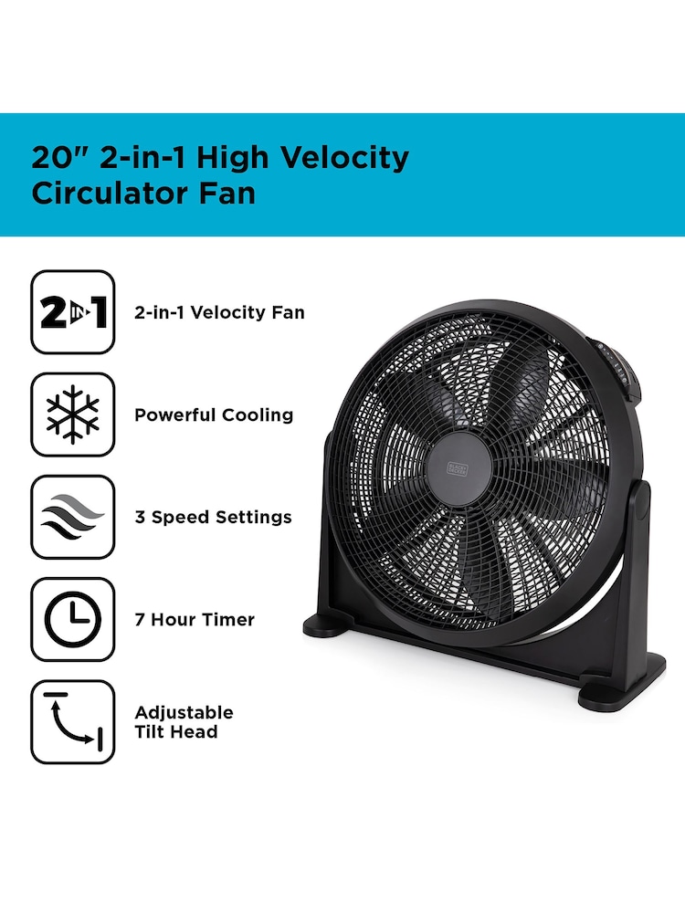 Black & Decker Black 20 Inch Air Circulator Fan - Image 2 of 8