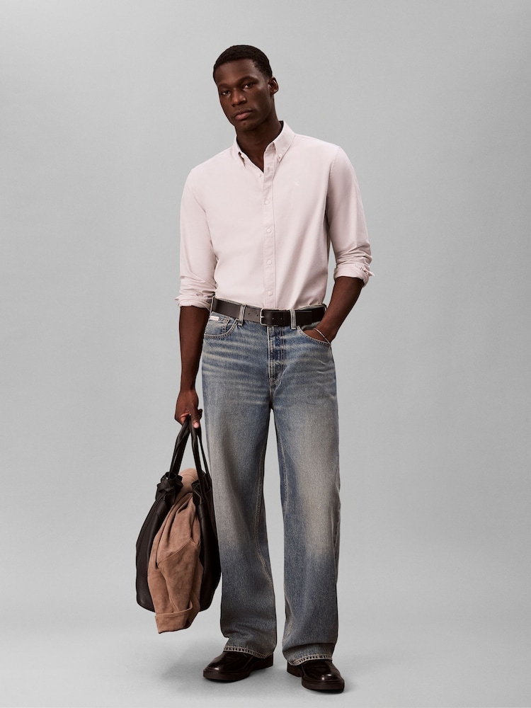 Calvin Klein Pink Oxford Cotton Button-Down Shirt - Image 2 of 6 Calvin Klein Pink Oxford Cotton Button-Down Shirt - Image 2 of 6
