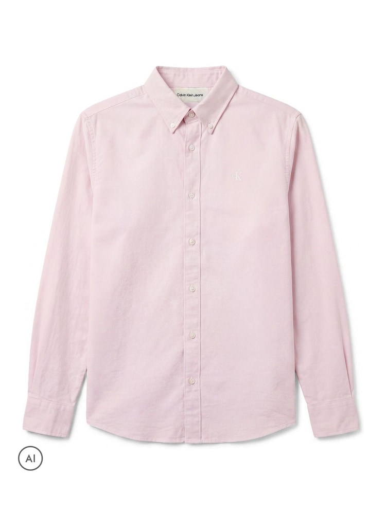 Calvin Klein Pink Oxford Cotton Button-Down Shirt - Image 6 of 6 Calvin Klein Pink Oxford Cotton Button-Down Shirt - Image 6 of 6
