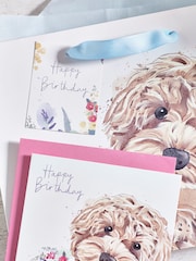 White Cockapoo Gift Bag and Card Set - Image 2 of 3