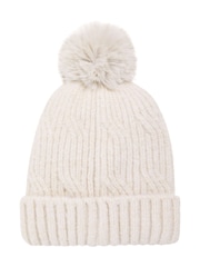 Weird Fish Cream Blagdon Sparkle Bobble Hat - Image 4 of 4