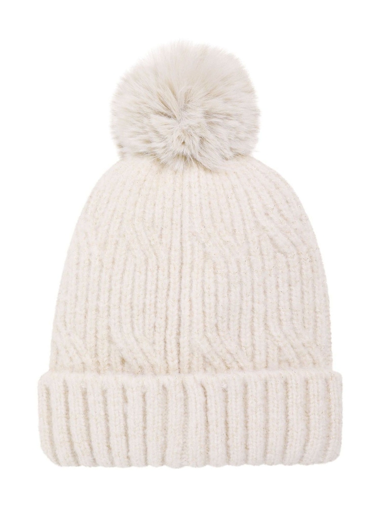 Weird Fish Cream Blagdon Sparkle Bobble Hat - Image 4 of 4