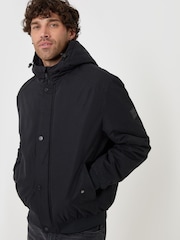 Threadbare Black Showerproof Jacket with Borg Lined Hoodie - Image 5 of 5