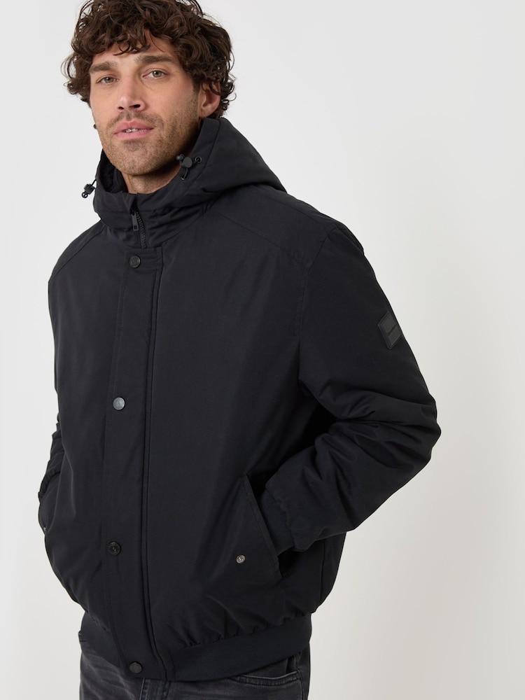 Threadbare Black Showerproof Jacket with Borg Lined Hoodie - Image 5 of 5 Threadbare Black Showerproof Jacket with Borg Lined Hoodie - Image 5 of 5