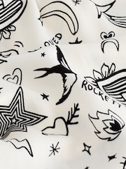Rockett St George Ecru Cream Line Drawing Print Viscose Cami and Shorts Set - Image 9 of 10