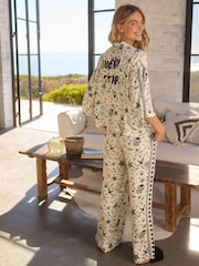 Rockett St George Ecru Cream Woven Button Through Pyjamas - Image 3 of 10