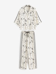 Rockett St George Ecru Cream Woven Button Through Pyjamas - Image 7 of 10