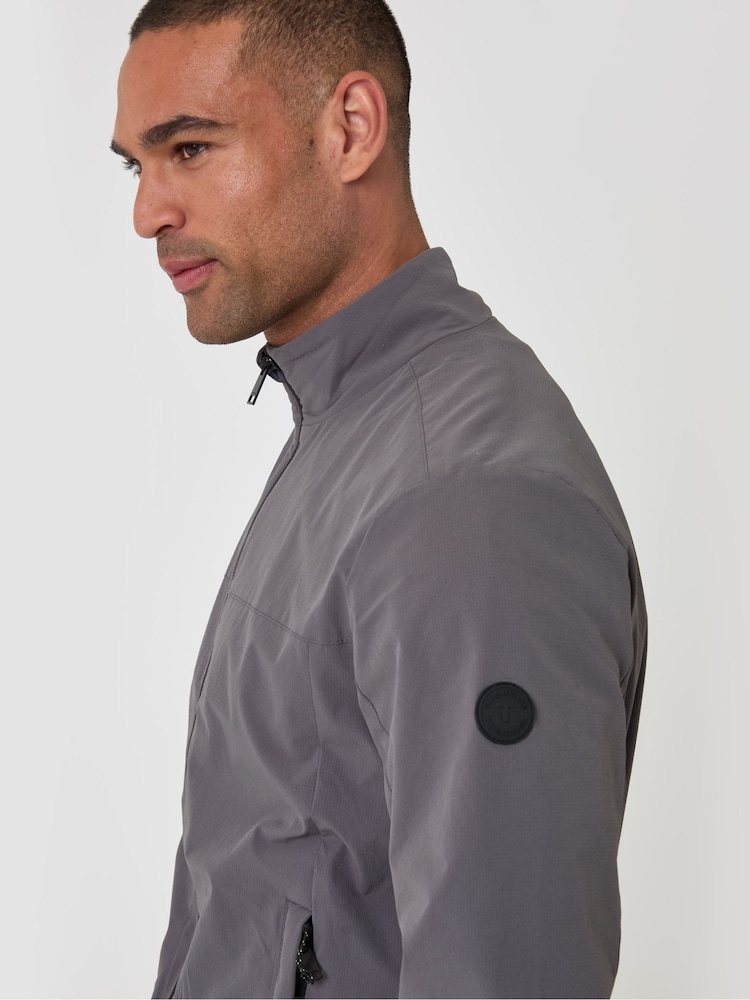 Pelēks - Threadbare, ūdensnecaurlaidīga Harrington jaka ar ripstop pārklājumu - Attēls 1 no 5 Pelēks - Threadbare, ūdensnecaurlaidīga Harrington jaka ar ripstop pārklājumu - Attēls 1 no 5