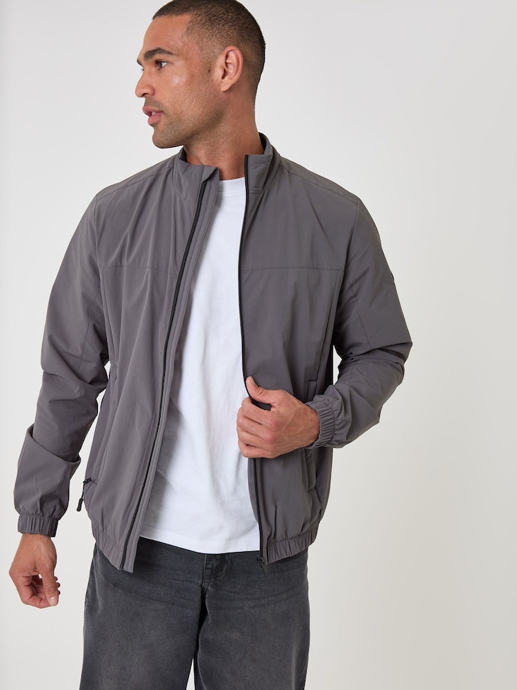 Pelēks - Threadbare, ūdensnecaurlaidīga Harrington jaka ar ripstop pārklājumu - Attēls 2 no 5 Pelēks - Threadbare, ūdensnecaurlaidīga Harrington jaka ar ripstop pārklājumu - Attēls 2 no 5