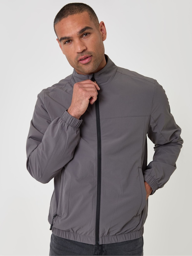 Pelēks - Threadbare, ūdensnecaurlaidīga Harrington jaka ar ripstop pārklājumu - Attēls 5 no 5 Pelēks - Threadbare, ūdensnecaurlaidīga Harrington jaka ar ripstop pārklājumu - Attēls 5 no 5