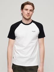 Superdry White Essential Logo Baseball T-Shirt - Image 1 of 7