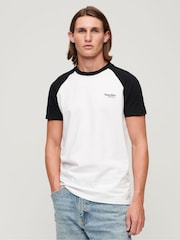 Superdry White Essential Logo Baseball T-Shirt - Image 2 of 7