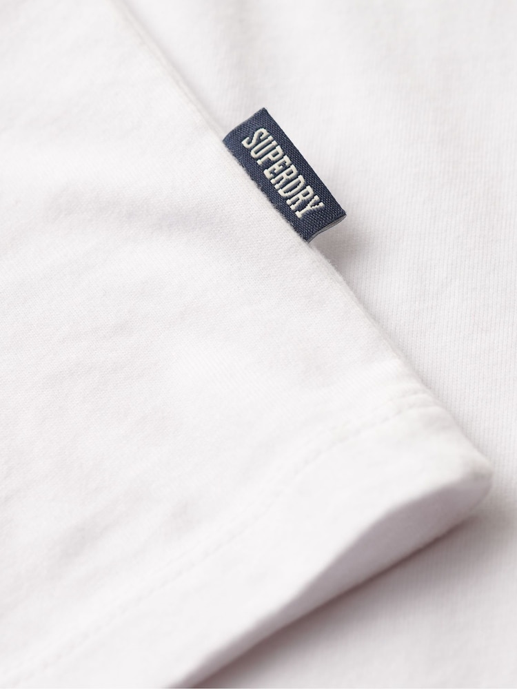 Superdry White Essential Logo Baseball T-Shirt - Image 7 of 7