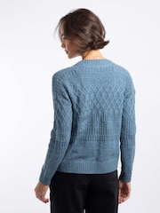 Weird Fish Blue Amiens Mixed Stitch Cardigan - Image 2 of 7