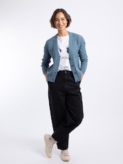 Weird Fish Blue Amiens Mixed Stitch Cardigan - Image 3 of 7