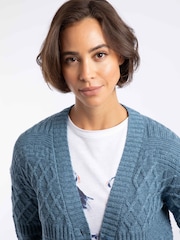 Weird Fish Blue Amiens Mixed Stitch Cardigan - Image 4 of 7