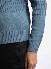 Weird Fish Blue Amiens Mixed Stitch Cardigan - Image 5 of 7