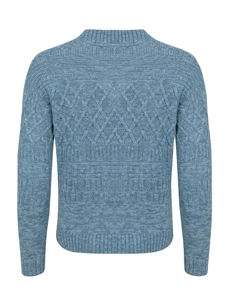 Weird Fish Blue Amiens Mixed Stitch Cardigan - Image 7 of 7 Weird Fish Blue Amiens Mixed Stitch Cardigan - Image 7 of 7
