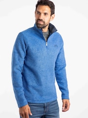 Modrá - Weird Fish Newark Quarter Zip Grid Fleece - Obrázek 1 z 6