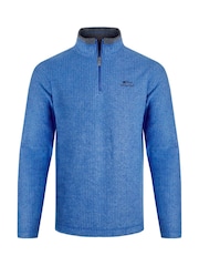 Modrá - Weird Fish Newark Quarter Zip Grid Fleece - Obrázek 5 z 6