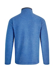Modrá - Weird Fish Newark Quarter Zip Grid Fleece - Obrázek 6 z 6