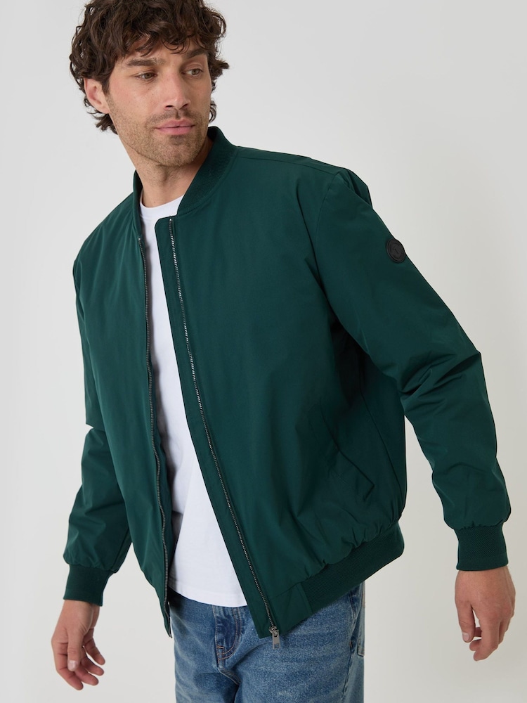 Threadbare Green Showerproof Padded Bomber Jacket - Image 1 of 6 Threadbare Green Showerproof Padded Bomber Jacket - Image 1 of 6