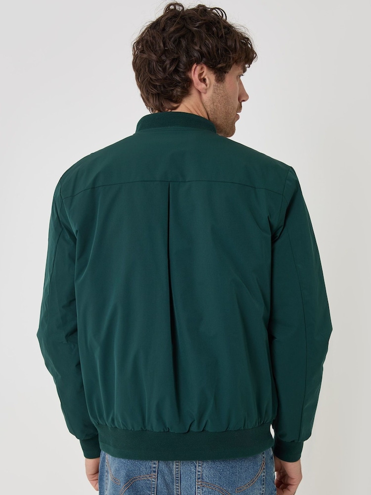 Threadbare Green Showerproof Padded Bomber Jacket - Image 2 of 6 Threadbare Green Showerproof Padded Bomber Jacket - Image 2 of 6