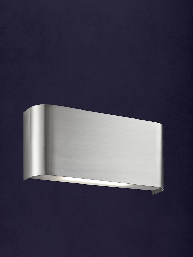 Searchlight Silver Satin 2 Light Wall Light - Image 1 of 1 Searchlight Silver Satin 2 Light Wall Light - Image 1 of 1
